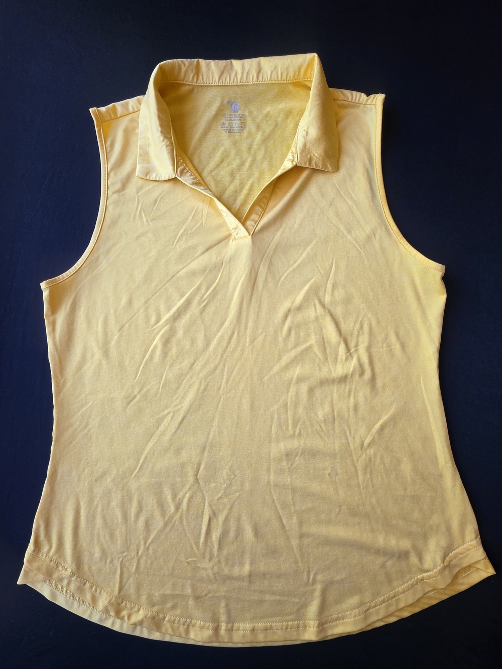 Sleeveless Polo Tank Top in Light Yellow